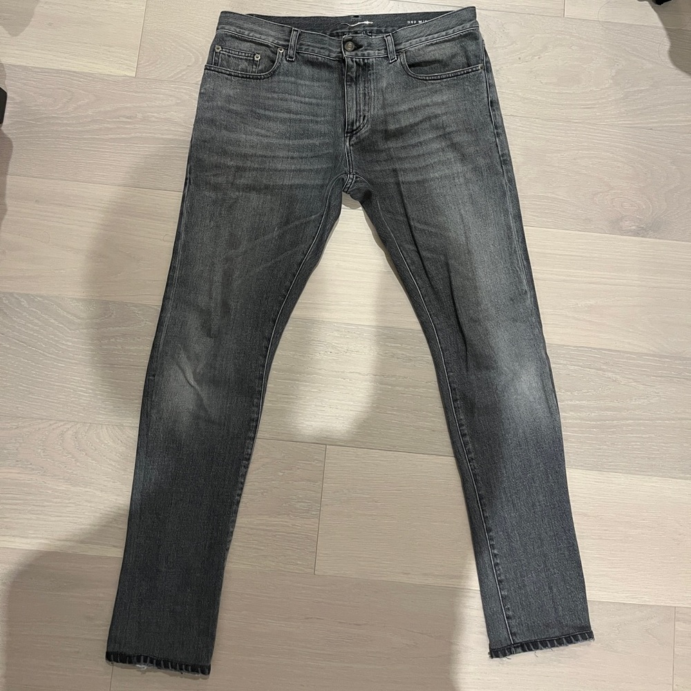 Saint Laurent Faded Grey Skinny Jeans (Scott Disick)